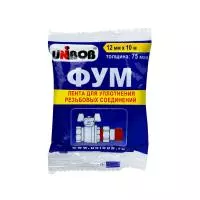 Тефлоновая уплотнительная лента (ФУМ) UNIBOB, 12мм х 10м, 75 мкн