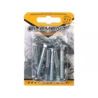 Болт мебельный DIN 603 6x40 с гайкой белый цинк 8 шт (блистер)