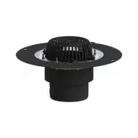 Воронка кровельная с верт. выпуском Дн 160 с листвоуловит. приж. фланцем из нерж. стали Татполимер