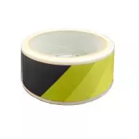 Лента сигнальная UNIBOB клейкая 48мм х 36м, черно-желтая