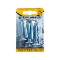 Болт мебельный DIN 603 8x 30 с гайкой белый цинк 6 шт (блистер)