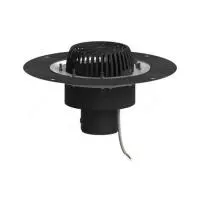 Воронка кровельная с верт. выпуском Дн 110 с листвоуловит. приж. фланцем из нерж. стали электрообогревом Татполимер