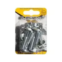 Болт мебельный DIN 603 8x 40 с гайкой белый цинк 6 шт (блистер)