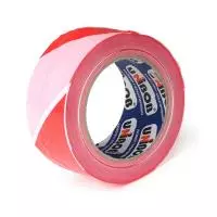 Лента сигнальная 50мм х 150м, красно-белая UNIBOB