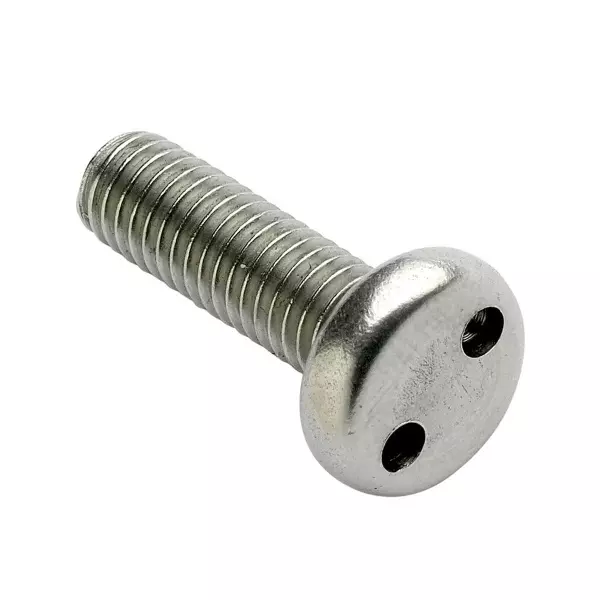 Винт антивандальный полуцилиндр M6 x 40 с 2мя отверстиями (TH8) (БЛИСТЕР - 8шт)