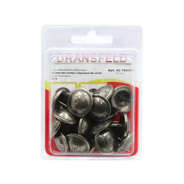 Гвозди&nbsp;декоративные&nbsp;полукруглая голова&nbsp;с&nbsp;бортиком&nbsp;19х16&nbsp;Бронза-Ренесанс&nbsp;(БЛИСТЕР-20 шт.)