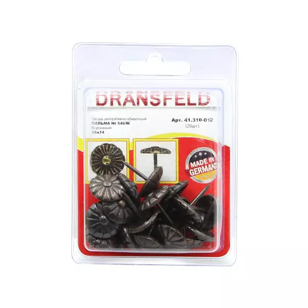 Гвозди декоративные ПАЛЬМА&nbsp;16х14&nbsp;Вороненый&nbsp;(БЛИСТЕР-20 шт.)