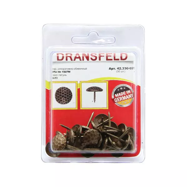 Гвозди&nbsp;декоративные&nbsp;СОТЫ&nbsp;12х13&nbsp;Старая&nbsp;латунь&nbsp;(БЛИСТЕР-30 шт.)