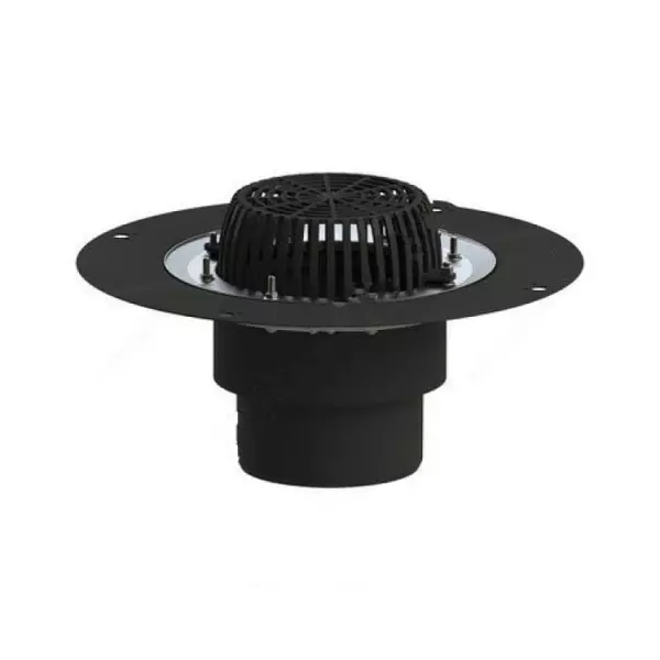 Воронка кровельная с верт. выпуском Дн 160 с листвоуловит. приж. фланцем из нерж. стали Татполимер