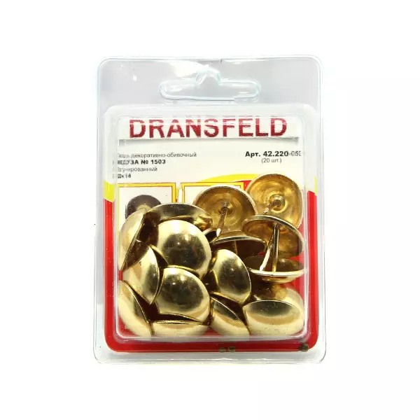 Гвозди декоративные МЕДУЗА&nbsp;20х14&nbsp;Латунь&nbsp;(БЛИСТЕР-20 шт.)