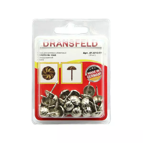 Гвозди&nbsp;декоративные&nbsp;ТАЙФУН&nbsp;11х13&nbsp;Никель&nbsp;(БЛИСТЕР-30 шт.)