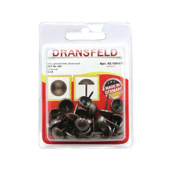 Гвозди декоративные ЗОНТ&nbsp;12х14&nbsp;Вороненый&nbsp;(БЛИСТЕР-30 шт.)