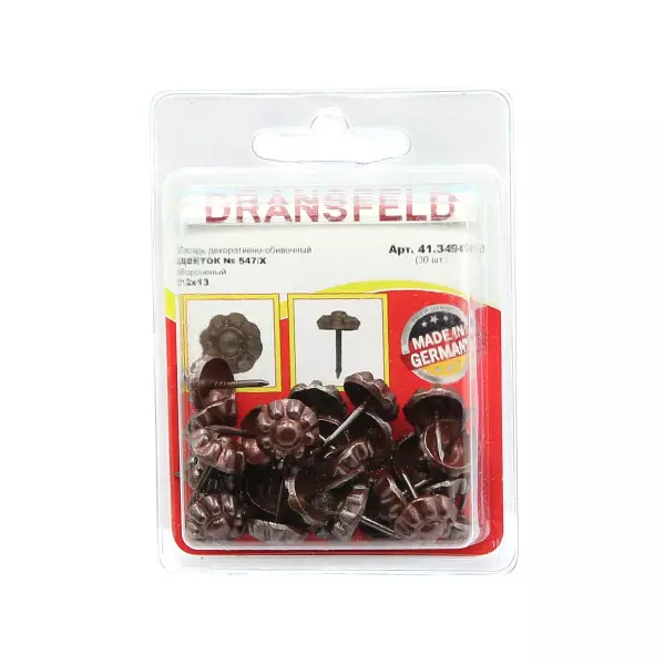 Гвозди&nbsp;декоративные&nbsp;ЦВЕТОК&nbsp;12x13&nbsp;Вороненый&nbsp;(БЛИСТЕР-30 шт.)