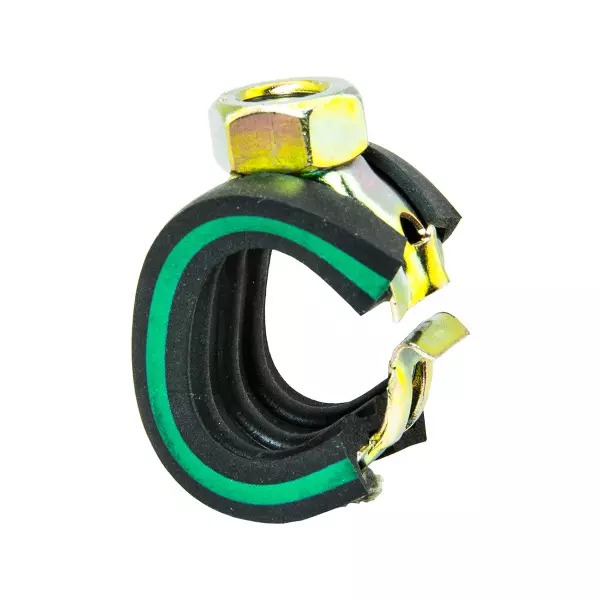 Хомут Mupro Safety Clip зелен. полоса М8-15 мм. оцинк.