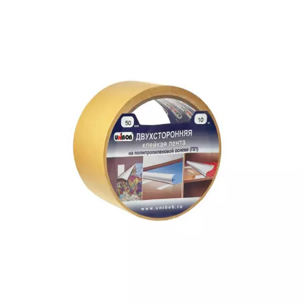 Двусторонняя клейкая лента UNIBOB полипропилен 25мм х 10м