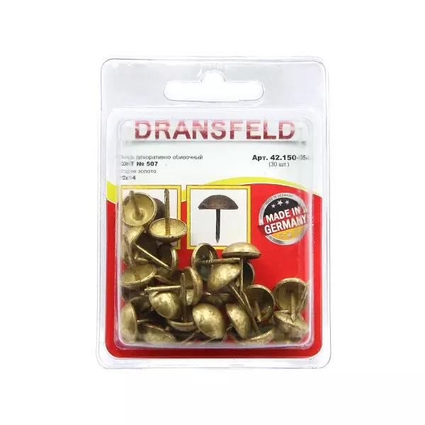 Гвозди декоративные ЗОНТ&nbsp;12х14&nbsp;Старое&nbsp;золото&nbsp;(БЛИСТЕР-30 шт.)