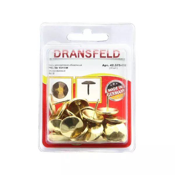 Гвозди&nbsp;декоративные&nbsp;ГРИБ&nbsp;17х13&nbsp;Латунь&nbsp;(БЛИСТЕР-20 шт.)