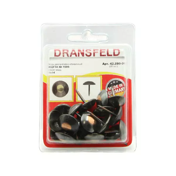 Гвозди декоративные МЕДУЗА&nbsp;16х14&nbsp;Старая&nbsp;медь&nbsp;(БЛИСТЕР-20 шт.)