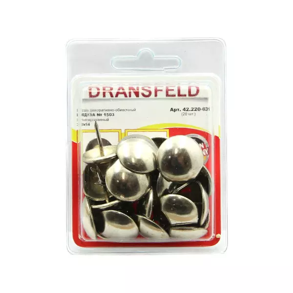 Гвозди декоративные МЕДУЗА&nbsp;20х14&nbsp;Никель&nbsp;(БЛИСТЕР-20 шт.)