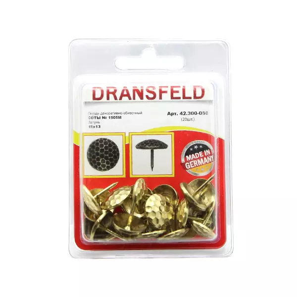 Гвозди&nbsp;декоративные&nbsp;СОТЫ&nbsp;15х13&nbsp;Латунь&nbsp;(БЛИСТЕР-20 шт.)