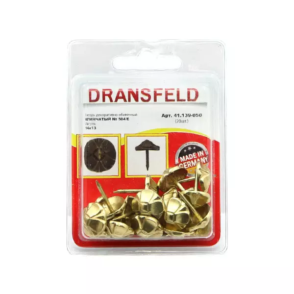 Гвозди декоративные КЛИНЧАТЫЙ&nbsp;14х13&nbsp;Латунь&nbsp;(БЛИСТЕР-20 шт.)