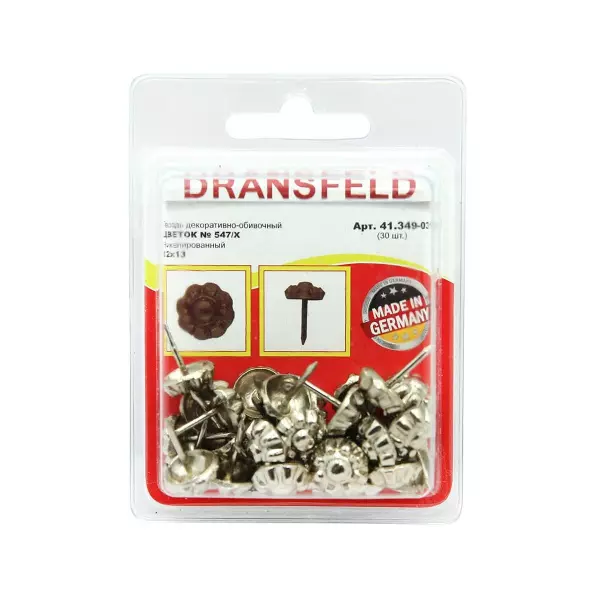 Гвозди&nbsp;декоративные&nbsp;ЦВЕТОК&nbsp;12x13&nbsp;Никель&nbsp;(БЛИСТЕР-30 шт.)