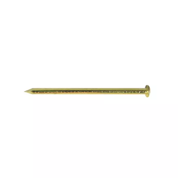 Гвоздь латунированный 2,0х40 обивочный с круглуглой гололовкой (БЛИСТЕР-100шт.)