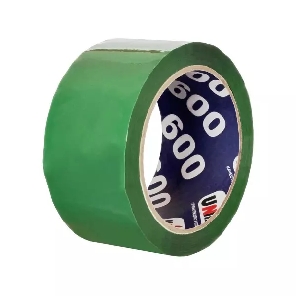 Клейкая лента упаковочная UNIBOB зеленая 48 мм х 24 м, 45 мкм