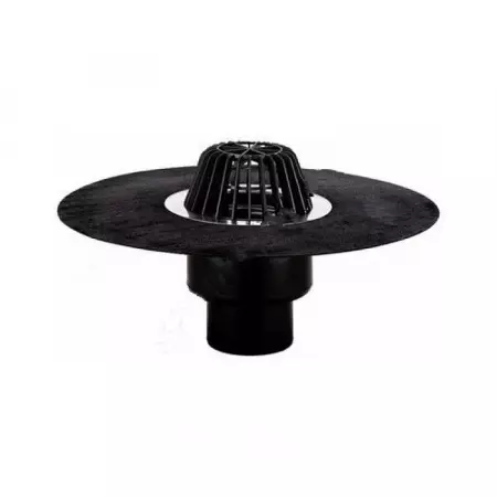 Воронка кровельная с верт. выпуском Дн 160 с листвоуловит. теплоизоляцией гидроизоляц. полимербитумным полотном 500мм HL