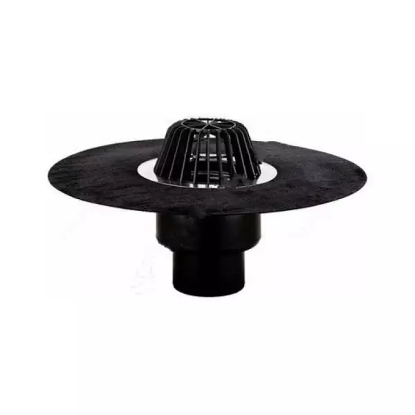 Воронка кровельная с верт. выпуском Дн 160 с листвоуловит. теплоизоляцией гидроизоляц. полимербитумным полотном 500мм HL