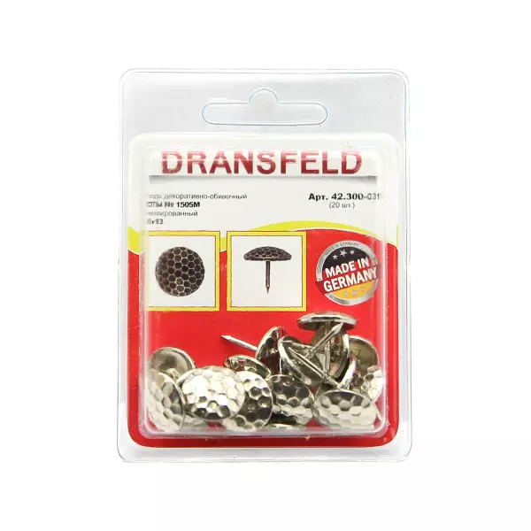 Гвозди&nbsp;декоративные&nbsp;СОТЫ&nbsp;15х13&nbsp;Никель&nbsp;(БЛИСТЕР-20 шт.)