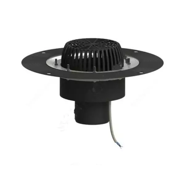 Воронка кровельная с верт. выпуском Дн 110 с листвоуловит. приж. фланцем из нерж. стали электрообогревом Татполимер ТП-01.У.100-Э