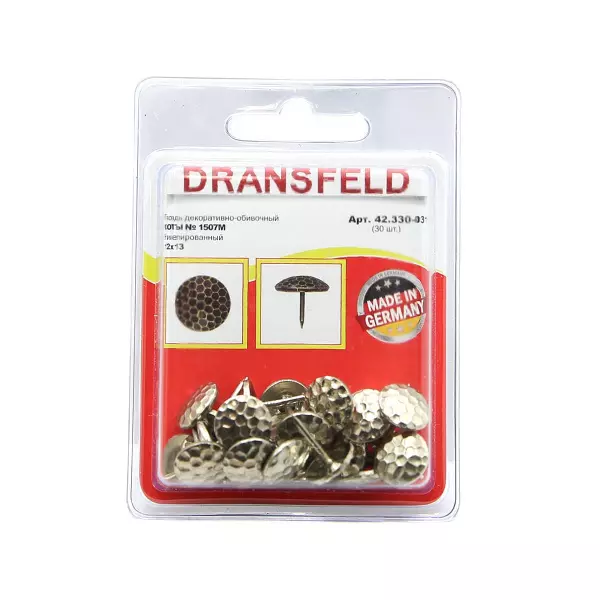 Гвозди&nbsp;декоративные&nbsp;СОТЫ&nbsp;12х13&nbsp;Никель&nbsp;(БЛИСТЕР-30 шт.)