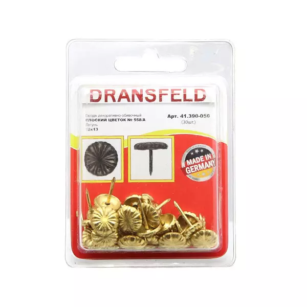 Гвозди&nbsp;декоративные&nbsp;ПЛОСКИЙ&nbsp;ЦВЕТОК&nbsp;12х13&nbsp;Латунь&nbsp;(БЛИСТЕР-30 шт.)