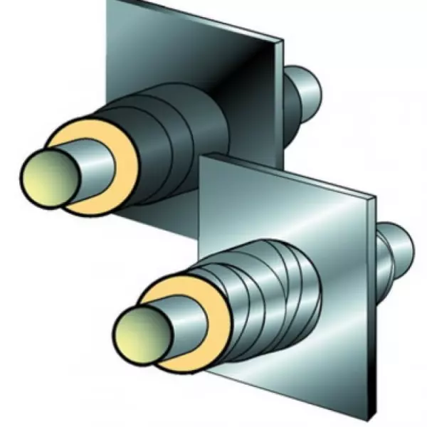 Неподвижная опора в изоляции ППУ-ПЭ-1 стальная 89-295x16