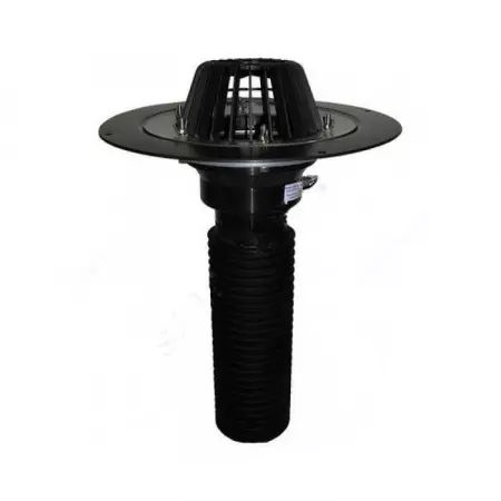 Воронка кровельная с верт. выпуском Дн 75 с листвоуловит. обж. фланцем HL