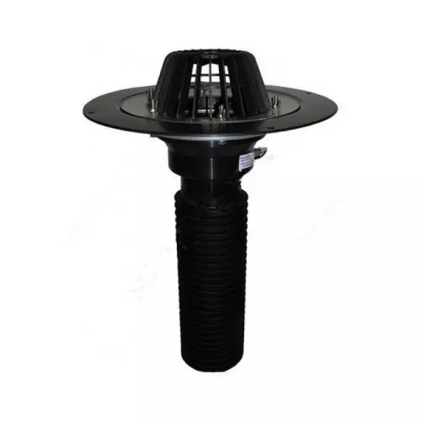 Воронка кровельная с верт. выпуском Дн 75 с листвоуловит. обж. фланцем HL