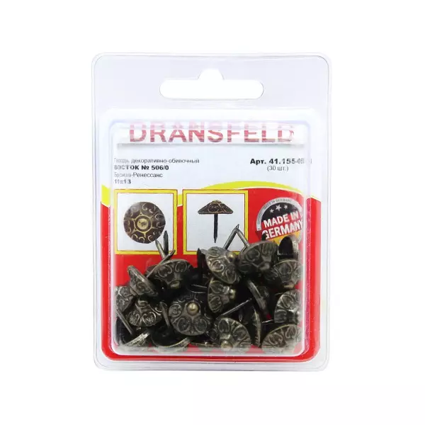 Гвозди&nbsp;декоративные&nbsp;ВОСТОК&nbsp;11х13&nbsp;Бронза-Ренесанс&nbsp;(БЛИСТЕР-30 шт.)