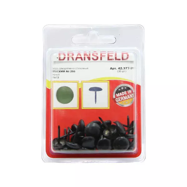 Гвозди&nbsp;декоративные&nbsp;ПЛОСКИЙ&nbsp;11х13&nbsp;Черный&nbsp;(БЛИСТЕР-30 шт.)