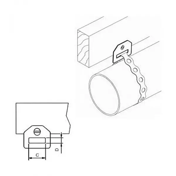 Крепеж балочный по дереву под монтажную ленту 28 х 6,5