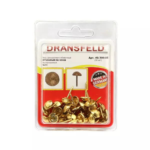 Гвозди&nbsp;декоративные&nbsp;ШЕРШАВЫЙ&nbsp;10х13&nbsp;Латунь&nbsp;(БЛИСТЕР-30 шт.)