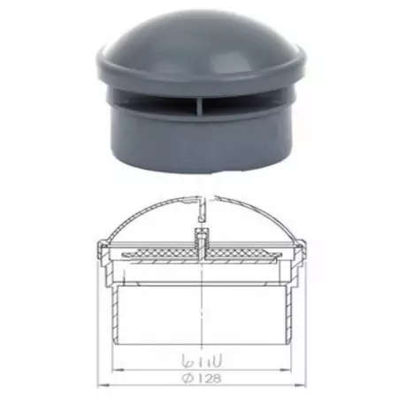 Клапан серый безнапорный 50 мм Ostendorf