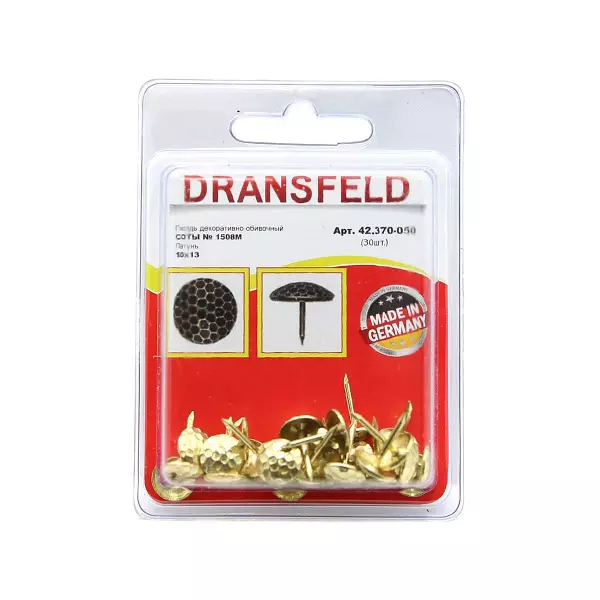 Гвозди&nbsp;декоративные&nbsp;СОТЫ&nbsp;10х13&nbsp;Латунь&nbsp;(БЛИСТЕР-30 шт.)