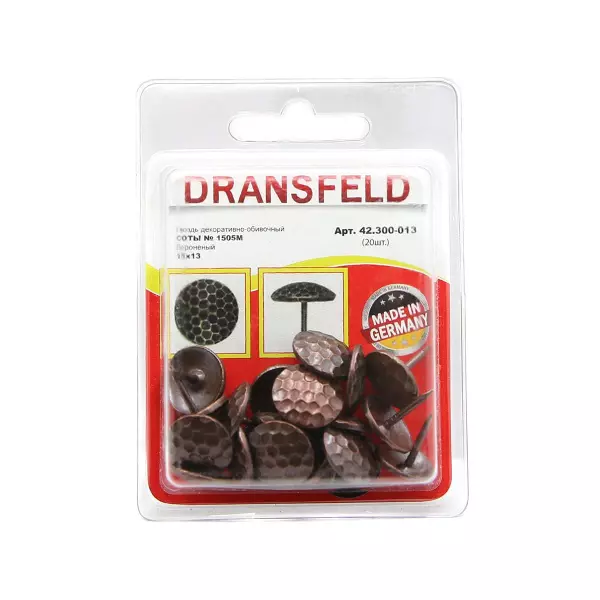 Гвозди&nbsp;декоративные&nbsp;СОТЫ&nbsp;15х13&nbsp;Вороненый&nbsp;(БЛИСТЕР-20 шт.)