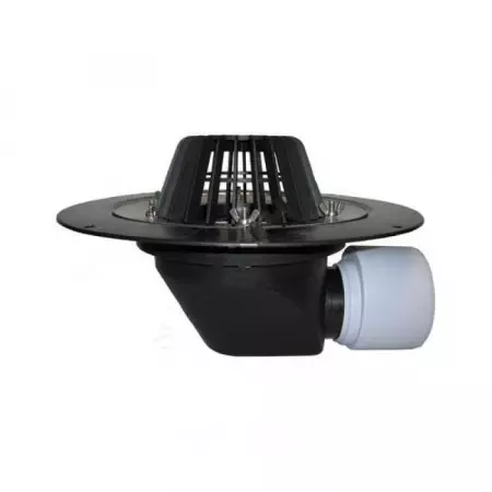 Воронка кровельная с гор. выпуском Дн 75/110 с листвоуловит. теплоизоляцией обж. фланцем HL