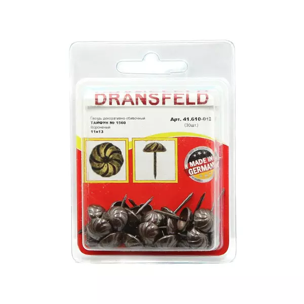 Гвозди&nbsp;декоративные&nbsp;ТАЙФУН&nbsp;11х13&nbsp;Вороненый&nbsp;(БЛИСТЕР-30 шт.)