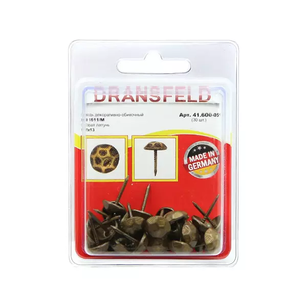 Гвозди&nbsp;декоративные&nbsp;11х13&nbsp;Старая&nbsp;латунь&nbsp;(БЛИСТЕР-30 шт.)