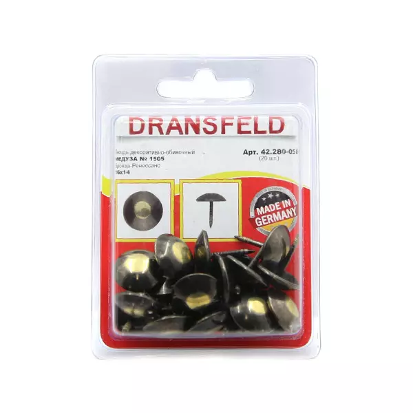 Гвозди декоративные МЕДУЗА&nbsp;16х14&nbsp;Бронза-Ренесанс&nbsp;(БЛИСТЕР-20 шт.)