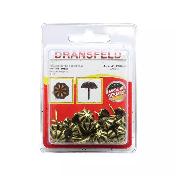 Гвозди декоративные ЗОНТИК&nbsp;12х13&nbsp;Бронза-Ренесанс&nbsp;(БЛИСТЕР-30 шт.)