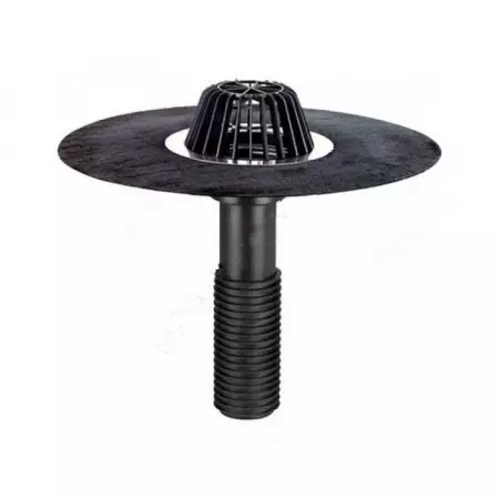 Воронка кровельная с верт. выпуском Дн 110 с листвоуловит.,гидроизоляц. полимербитумным полотном 500мм HL